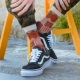 Vớ Nhật Bản nam retro gió nam vớ đôi kim đôi hai chiều Harajuku trong ống vớ dày kim vớ vớ trượt ván đường phố vớ tất chân Vớ nam