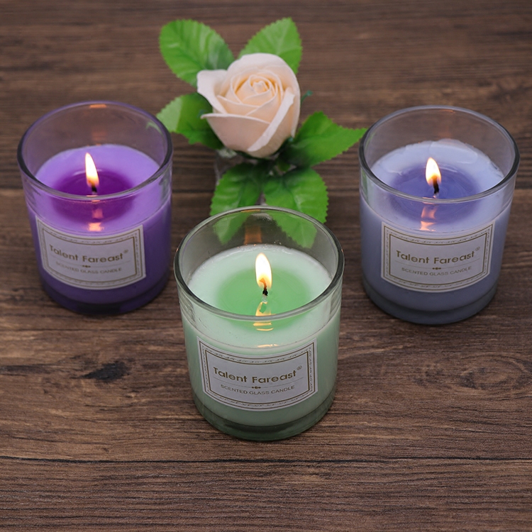 Scented candle glass cup scented scented candle romantic scented lavender cup candle European style clear scented candle in addition to scented lavender candle