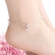 Vòng chân bạc cá tính 999 sterling bạc nữ mô hình Phiên bản tiếng Nhật và tiếng Hàn của chuông bạc đầy đủ chuông đơn giản vòng chân sinh viên chữ tươi lắc chân nữ titan Vòng chân