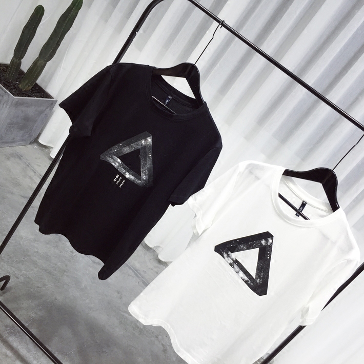 ▲STYLE▲夏季新品韩版流行时尚TEE潮男半袖个信息三角型短袖 T恤