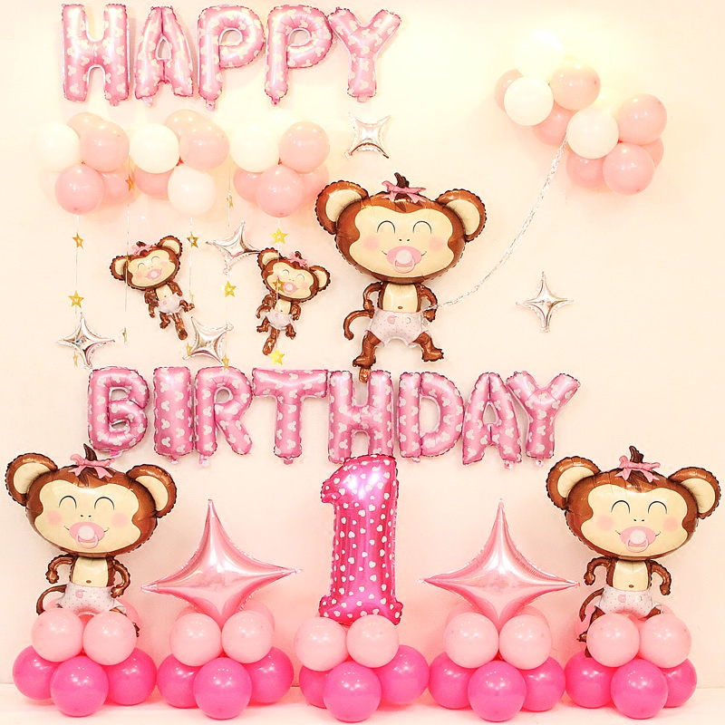 Baby One Week Old Decoration Supplies Decorations Monkey Theme
