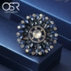 OSKAIOR Hàn Quốc retro mới trâm cài hoa sen trâm pha lê nữ cao cấp sang trọng phụ kiện chống đi - Trâm cài cài áo vest nam Trâm cài