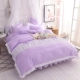 Cotton công chúa trái tim phong cách váy 1,8m giường 2 mét trải giường chăn bông phủ giường bông ren in bốn bộ