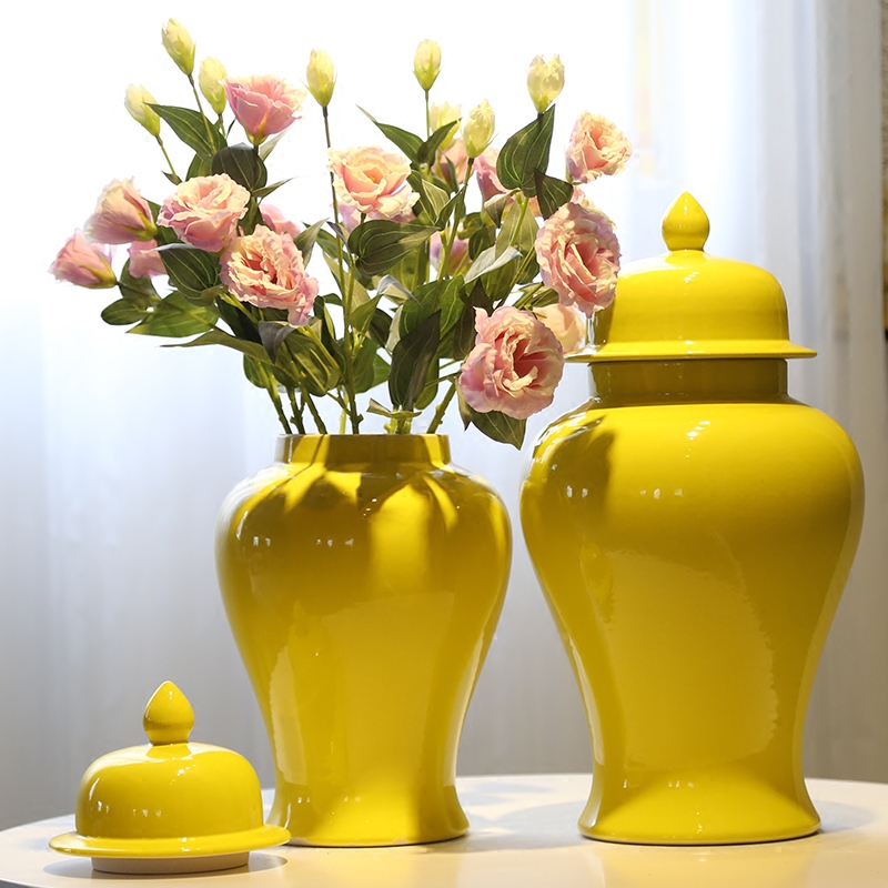 Jingdezhen ceramic wine porch vase mesa adornment of new Chinese style flower general furnishing articles can flower decorations