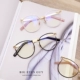 Châu Âu và Mỹ thiết kế kim loại rỗng mắt mèo phẳng gương nữ cá tính chống bức xạ đồng bằng khung cận thị kính thủy triều kính gentle monster south side Kính