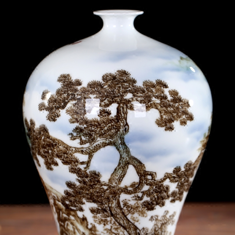 Jingdezhen ceramic hand - made guest - the greeting pine mesa floret bottle home sitting room study office furnishing articles of handicraft