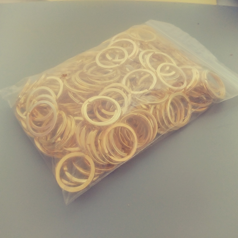 25mm 30mm 35mm Gold-Colored Imitation Gold Flat Key Ring Keychain Accessories