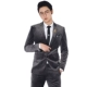 Người nổi tiếng 川 bộ vest nam tùy chỉnh retro sang trọng màu xám vàng nhung mỏng phù hợp với bộ đồ nam