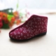 Bắc Kinh cũ thu đông cao để giúp giày cotton nữ cộng với nhung chống trơn hoa trung và già 2018 mới mềm mại có đầu tròn tròn để giữ ấm