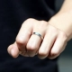 Sky Street Rain 925 Sterling Silver Ring Một cặp thiết kế Niche đơn giản Tùy chỉnh nam và nữ Cặp đôi Nhẫn bạch kim Chữ bạch kim