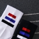 Mùa thu và mùa đông nam vớ trượt ván ba sọc xu hướng thời trang Hàn Quốc chụp hình cao để giúp vớ trắng khử mùi cotton - Vớ hàng tuần tất đùi Vớ hàng tuần