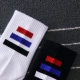 Mùa thu và mùa đông nam vớ trượt ván ba sọc xu hướng thời trang Hàn Quốc chụp hình cao để giúp vớ trắng khử mùi cotton - Vớ hàng tuần tất khử mùi kháng khuẩn Vớ hàng tuần