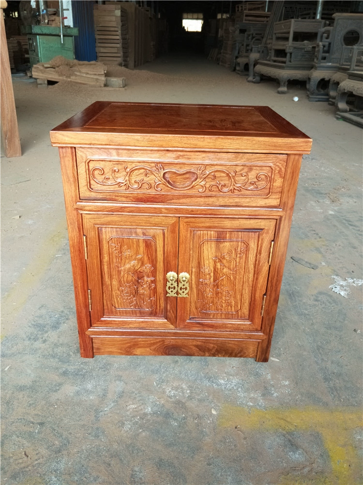 Vận chuyển gỗ gụ bàn đầu giường nhím gỗ đàn hương đỏ gỗ cẩm lai Đồ nội thất gỗ rắn Trung Quốc tủ đầu giường lưu trữ tủ nhỏ tủ sàn - Buồng