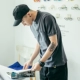 BDCT Nhật Bản cổ áo thêu chữ POLO Áo sơ mi màu đơn giản màu hoang dã thủy triều đôi thương hiệu áo thun ngắn tay