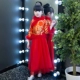 Cô gái dạ hội mùa đông phong cách Trung Quốc trẻ em váy cưới fluffy hoa cô gái nhỏ chủ trang phục catwalk trang phục công chúa váy váy công chúa trẻ em Váy trẻ em