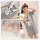 Váy ngủ nữ mùa hè với áo ngực bằng vải cotton ngắn tay cho học sinh nữ mặc áo ngực có thể mặc ngoài phục vụ