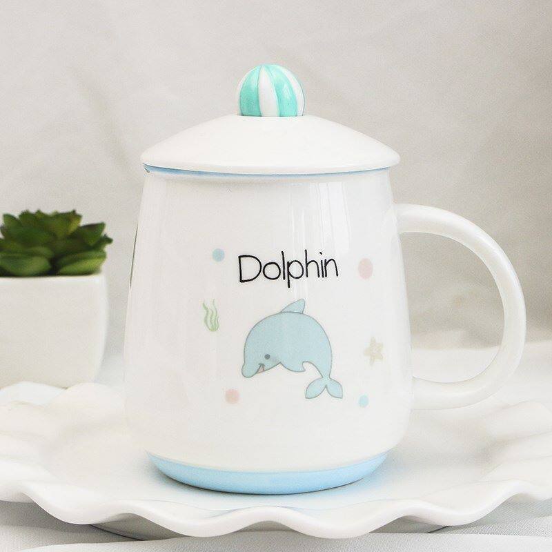 Cartoon Korean version dolphin ceramic cup lovely creative