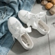 Mùa hè 2019 ruy băng một nửa hỗ trợ giày trắng nữ phiên bản Hàn Quốc của giày trắng hoang dã giản dị không có gót giày - Plimsolls giày sneaker nữ Plimsolls