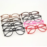 Ретро очки коробка женская корейская круглая лицо Big Black Frame Flat Lights Glasses Мужской прилив полный кадр полная рама личности для глазного каркаса