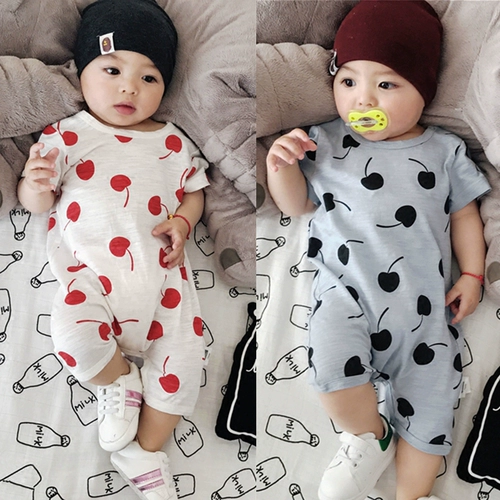 Детское летнее хлопковое боди для новорожденных подходит для мужчин и женщин для девочек, короткий рукав, 0-1 лет
