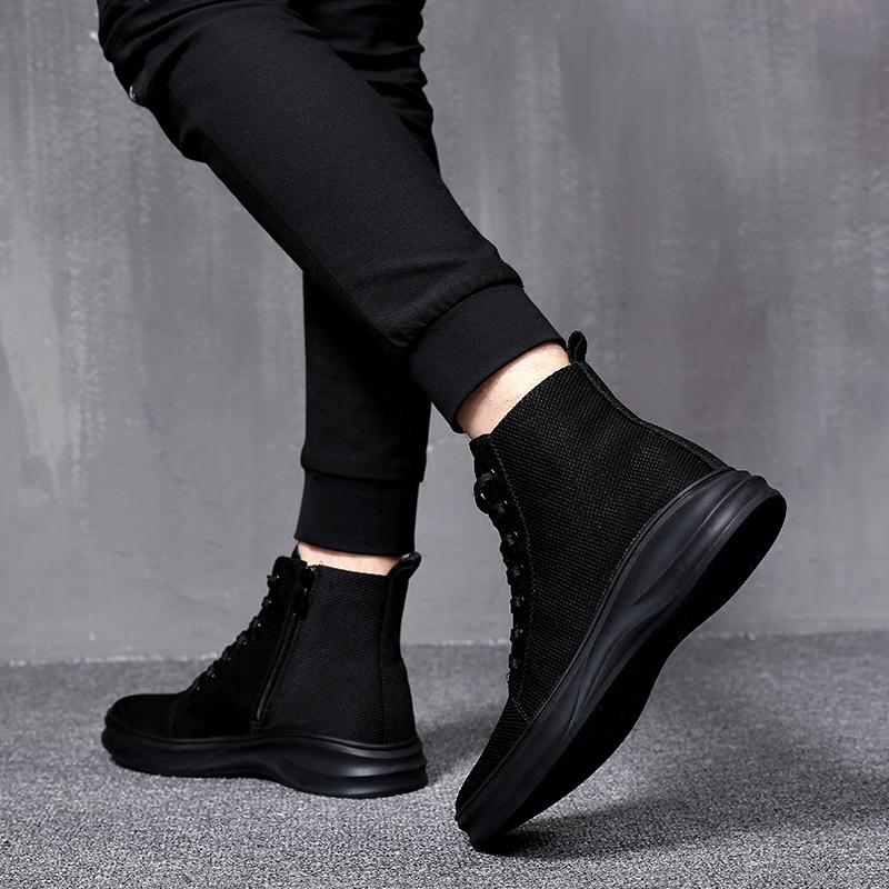 Men's shoes 2022 new trendy autumn Martin boots men's breathable trendy canvas boots men's British mid-top men's boots