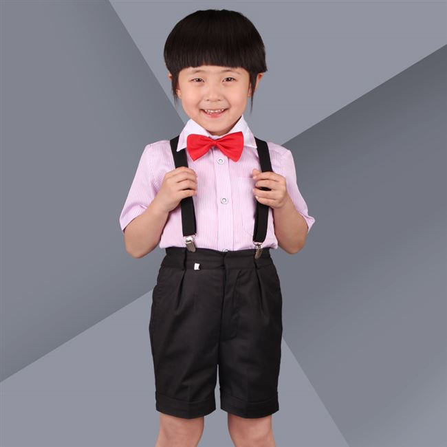 Mới dàn hợp xướng đàn piano trường childrens hiệu suất hoạt động đầm đầm mùa hè hoa cậu bé ngắn tay bộ dây đeo váy. 