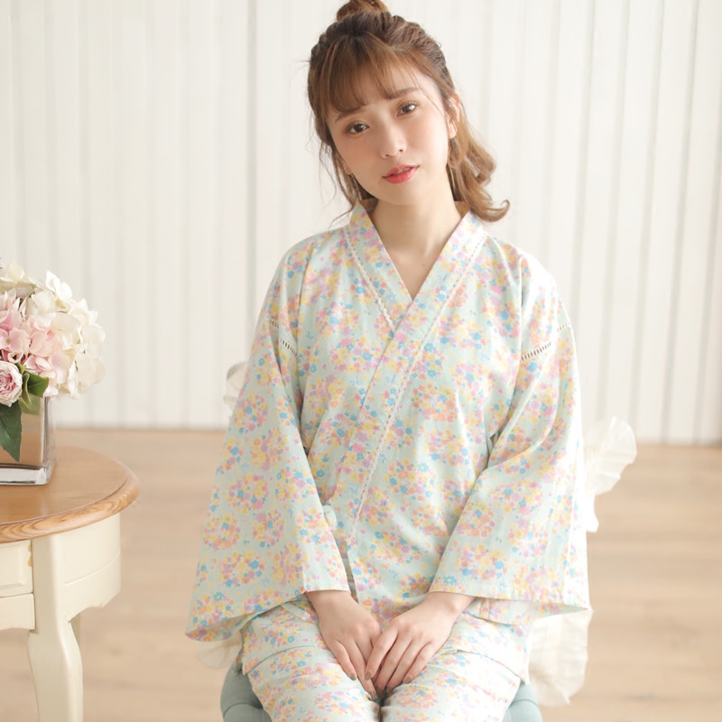 Pyjama pour femme en Coton à manches - Ref 2995220 Image 3