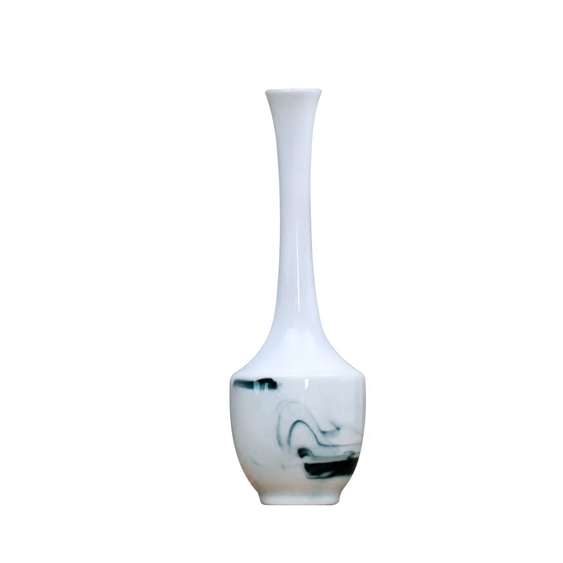 Jingdezhen dried flower vase ink painting Chinese creative furnishing articles fashion flower implement hydroponic flower home decoration