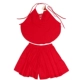 Quần short tạp dề nữ gợi cảm dành cho người lớn cotton sâu cổ chữ V cám dỗ du lịch ngày lễ mặc thời trang phù hợp với tạp dề