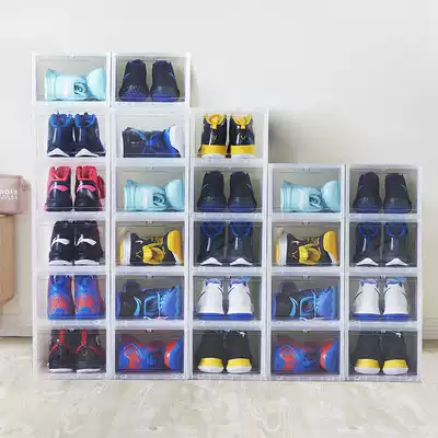Zhongren Youpin high-end sneakers storage box Transparent AJ basketball shoe box plus thick drawer type plastic shoe box