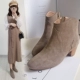 Mùa xuân và mùa thu 2019 mới dày da với giày cao đến mắt cá chân Martin giày đế xuồng mũi nhọn mùa đông hoang dã Giày nữ - Giày ống Giày ống