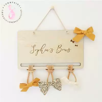 ins Nordic name custom baby butterfly hairpin hairband rubber band storage bows children's room dormitory decoration