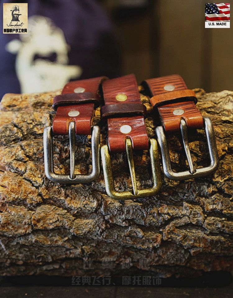 Sandast American hand-made Horween cow skin - urban tide retro belt belt width 3 2cm