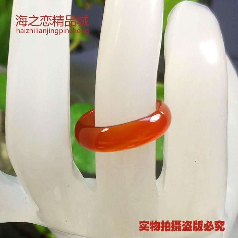 Natural red Agate ring Year of Life ring 2021 Year of the Ox transporter evil simple retro black Agate wringer