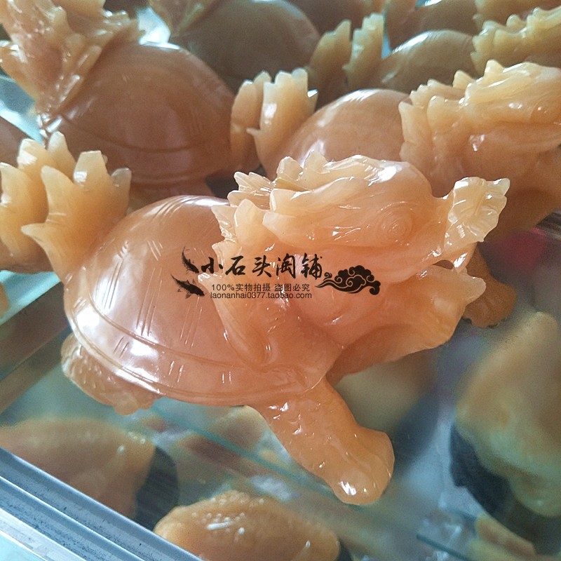 Natural Rice Yellow Jade Dragon Turtle Swing Piece Home Modern Living-room TV Cabinet Minimalist Decorate Friend Gift Craft Gift-Taobao