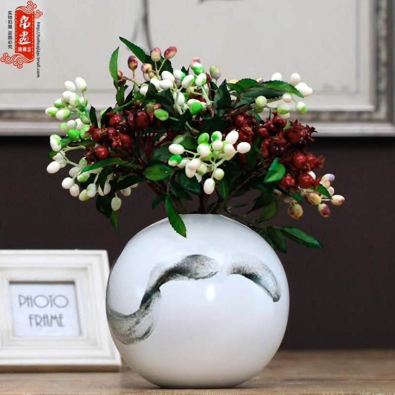 The New Chinese vase of jingdezhen ceramic ink home living room TV cabinet decoration dry flower arranging flowers adornment furnishing articles