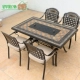 Bàn ghế BBQ ngoài trời Kết hợp Bàn ghế ngoài trời Bàn ghế ngoài trời Iron Garden Garden Bàn BBQ điện Ban công năm mảnh