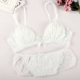 Đồ lót tam giác Nhật Bản không có vòng thép mỏng ren nữ gợi cảm màu rắn dễ thương nơ áo lót đồ lót dây	 Bộ đồ lót
