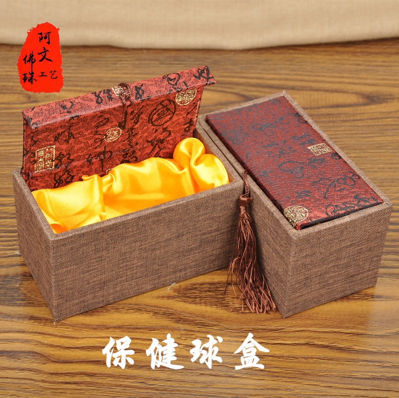 10 ancient playing walnut handlebar piece small swing piece healthcare ball red linen cloth 5 0cm gift wrapping box