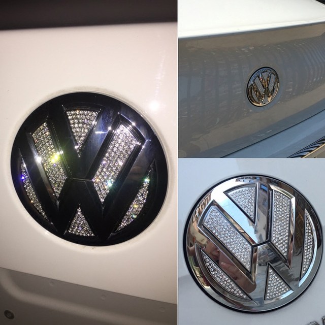 ເຫມາະສໍາລັບ Volkswagen ເພັດ inlaid ຕົກແຕ່ງໃຫມ່ Bora Lingdu Lavida cc Sagitar Beetle polo ຫລັງລົດໂລໂກ້ເພັດສະຕິກເກີ