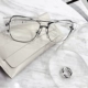 Retro hộp lớn nửa khung hộp phẳng gương trắng kính trong suốt kính cận thị kính cận thị kính thời trang