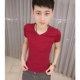 Mùa hè 2017 phiên bản Hàn Quốc đơn giản với áo sơ mi tay ngắn tay hoang dã V-cotton cotton trắng tinh khiết xu hướng tay ngắn áo thun polo nam Áo phông ngắn