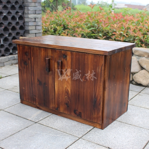 Carbonized solid wood multi-layer shoe changing cabinet outdoor locker balcony garden garden locker foyer porch storage cabinet