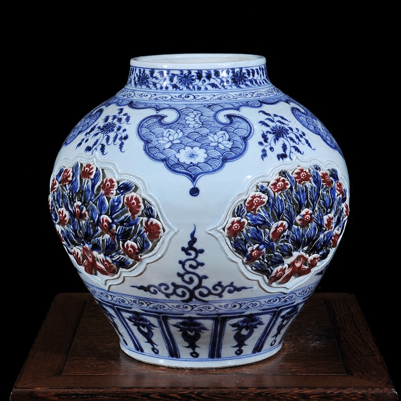 Jingdezhen ceramics archaize youligong with cover vases, antique collection classical household handicraft furnishing articles