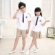 Đồng phục học sinh phù hợp với quần áo mẫu giáo mùa hè học sinh tiểu học tay ngắn học sinh đại học phiên bản tiếng Hàn của trang phục phục vụ nam nữ - Đồng phục trường học / tùy chỉnh thực hiện quần thể thao mùa hè siêu mỏng cho bé Đồng phục trường học / tùy chỉnh thực hiện
