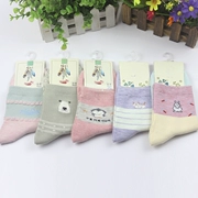 5 đôi tất nữ mùa thu và mùa đông trong vớ cotton ống Chất khử mùi hoạt hình dễ thương và vớ cotton ấm áp