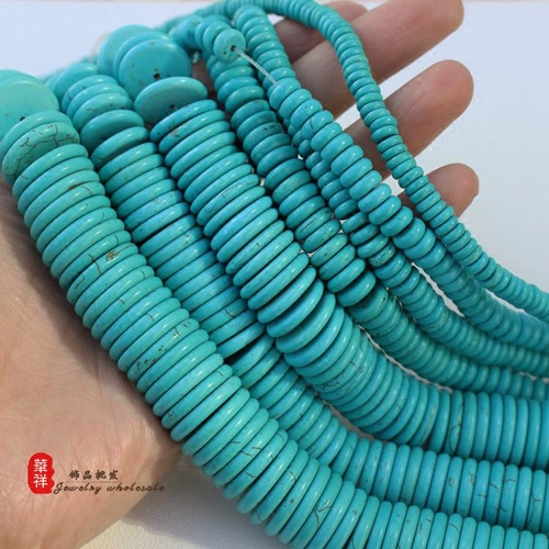 Бирюзовые синтезированные счеты, бусины, прокладка, четки из круглых бусин с аксессуарами, 6-20мм