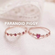 PARANOID-Lãng mạn tinh tế Hoa hồng vàng tình yêu nhập khẩu zircon cô gái nhẫn trái tim mở điều chỉnh