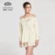 Mansfield lụa sexy đồ ngủ của phụ nữ một mảnh cổ treo quần soóc hai mảnh jacquard lụa tại nhà - Cặp đôi