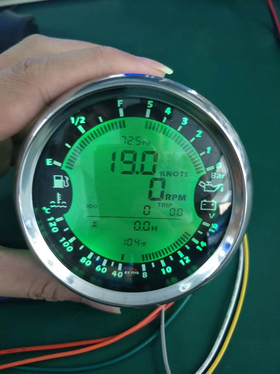 Automotive Marine Retrofit Multifunction Table Six-In-One Speed Rev Water Temperature Oil Pressure Oil Level Voltage Timing